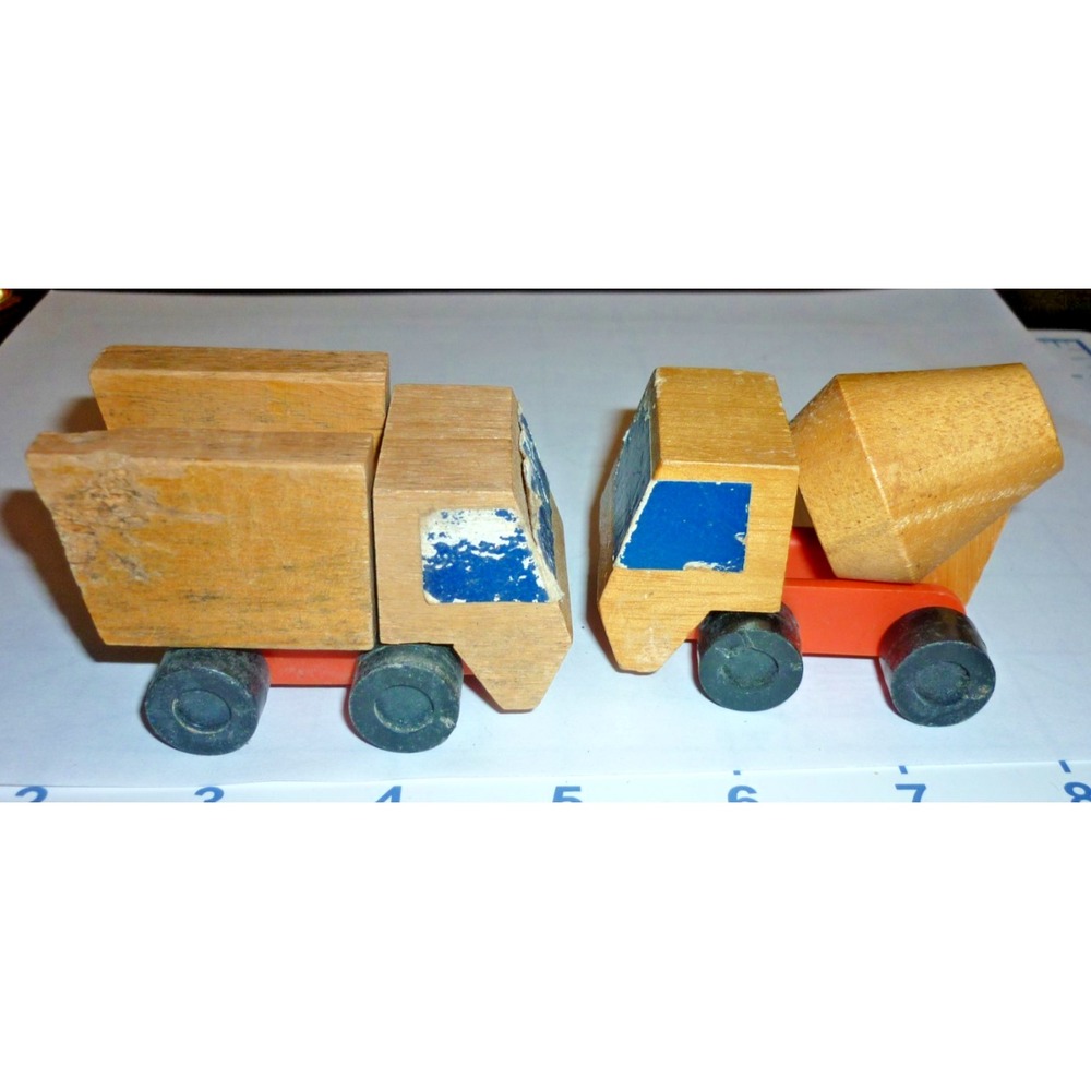 1972 Mattel Pre School Motor Putt Putt Wooden Construction‎ Truck Cement Mixer